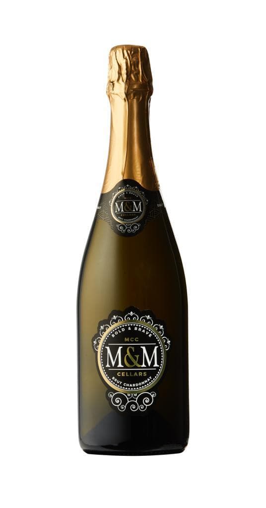M&M Cellars MCC Brut Chardonnay sparkling wine bottle